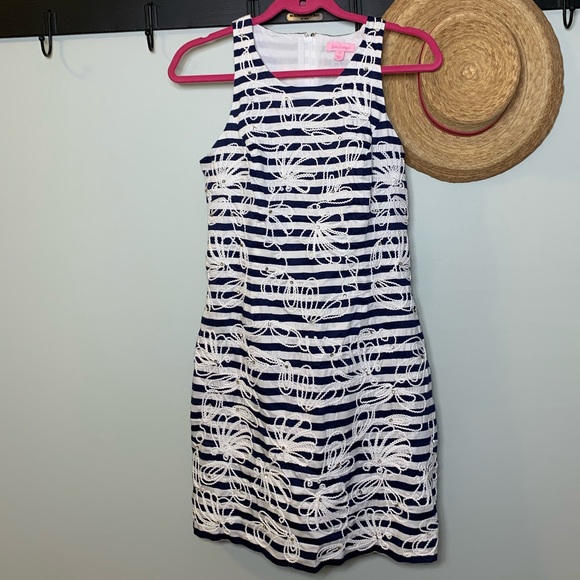 LILLY PULITZER | Striped Embroidered Dress 8👗 - Picture 2 of 13